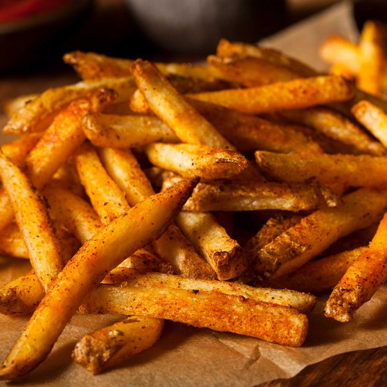 French fries on a baking tray