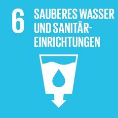 Icon des SDGs sauberes Wasser und Sanitäreinrichtungen