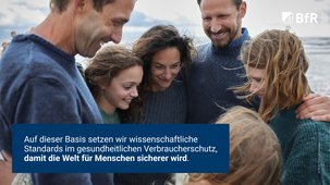 Auf dieser Basis setzen wir wissenschaftliche Standards im gesundheitlichen Verbraucherschutz, damit die Welt für Menschen sicherer wird.