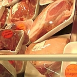 Vepacktes Fleisch in der Fleischtheke