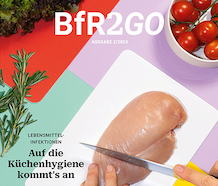 Cover Anschnitt, BfR2GO, Ausgabe 2/2024, Schwerpunkt: Küchenhygiene