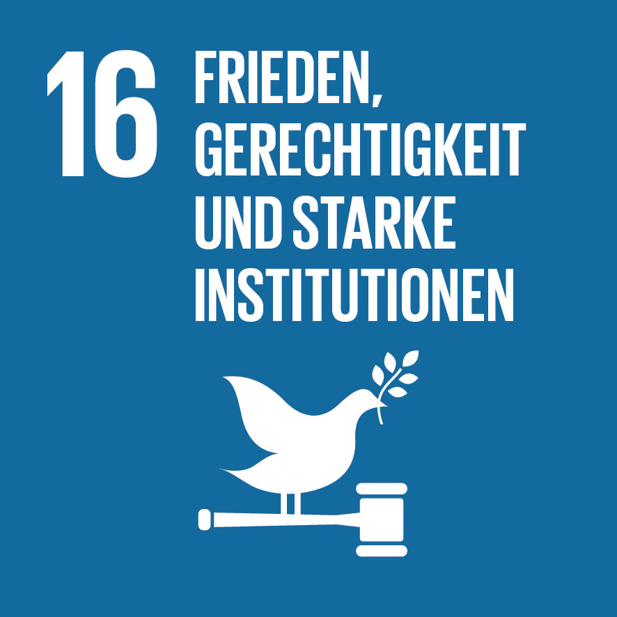SDG Icon DE - Ziel 16: Frieden, Gerechtigkeit und starke Institutionen